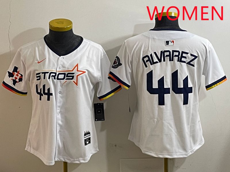 Women Houston Astros #44 Alvarez White three generations Joint Name Nike 2025 MLB Jersey style 8